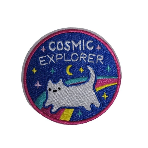 VTG Iron On Patch, Cosmic Explorer Cat 3" - Picture 1 of 6